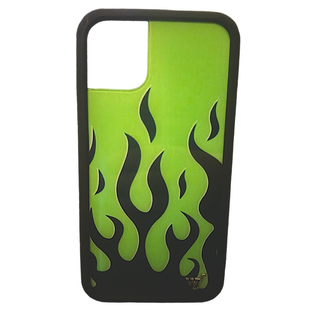 Neon green flames for fire. Wildflower phone csses